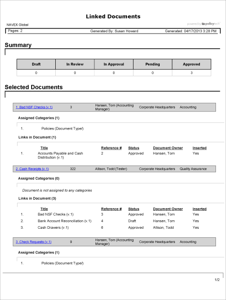 Report: Linked Documents